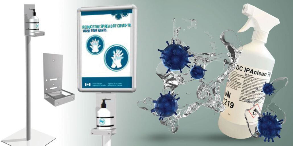 dispensadores de gel + dosificadores liquido desinfectante