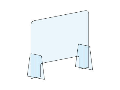 Mampara protectora con pies de apoyo 75 cm x 65 cm