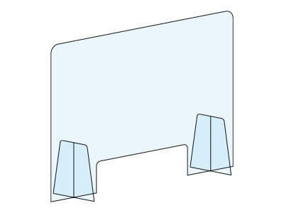 Mampara de protección con pies de apoyo 100 cm x 75 cm